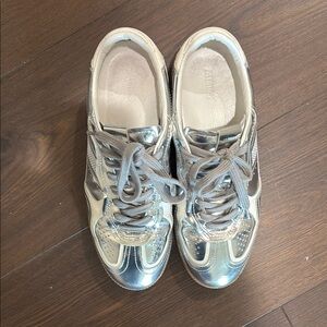 ALOHAS Silver and Cream Sneakers